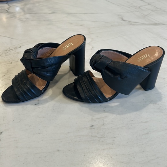 Lewitt black heeled sandal mules - Picture 2 of 7